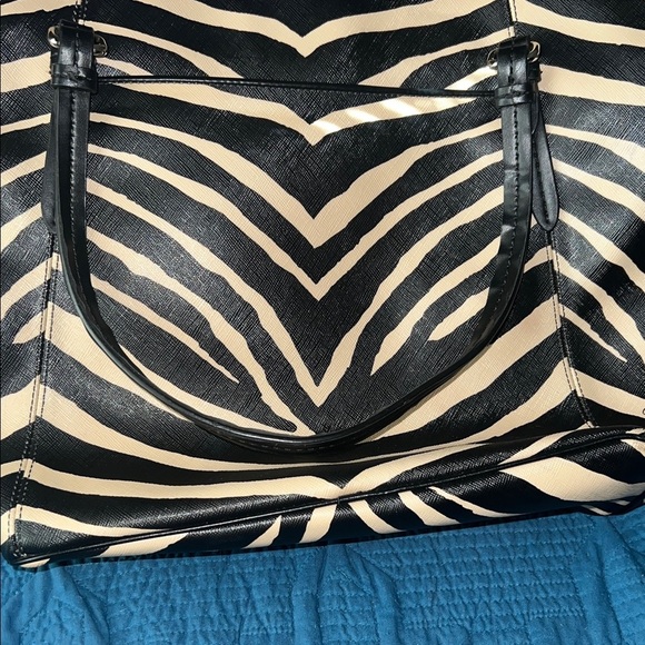 Coach Zebra Print Tote - Black and Tan - Picture 7 of 11